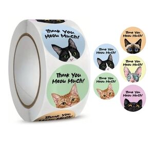 Cat-Themed Thank You Stickers